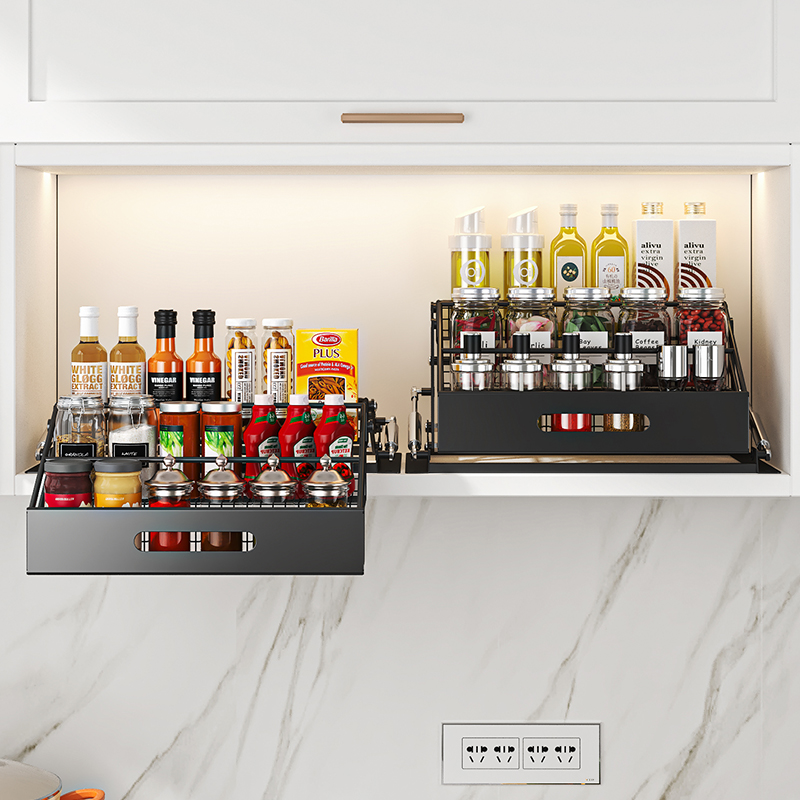 Kitchen Appliances Cabinet - 1Pc 3 Tier Pull Down Organizer