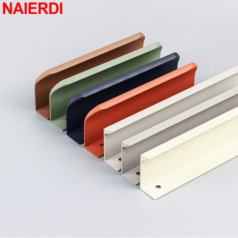 Kitchen Appliances Cabinet - NAIERDI Morandi Long Furniture Handle Invisible