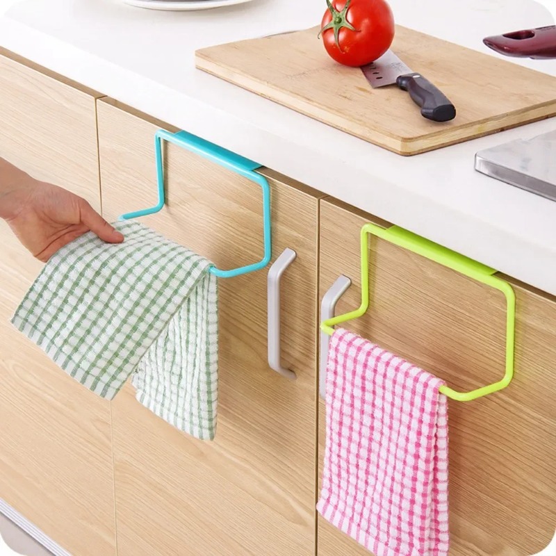Kitchen Appliances Cabinet - 1PC Plastic Hanging Holder Towel Rack