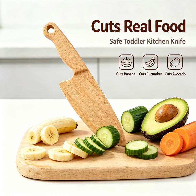 Kitchen Appliances For Kids - Wooden Kids Knife for Cooking Cute