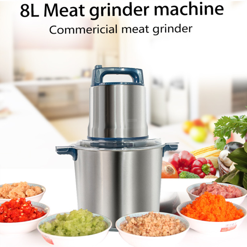 Food Processor Large - 8L electric meat grinder Commercial household