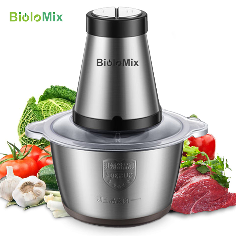 Food Processor Large - BioloMix 2 Speeds 500W Stainless Steel