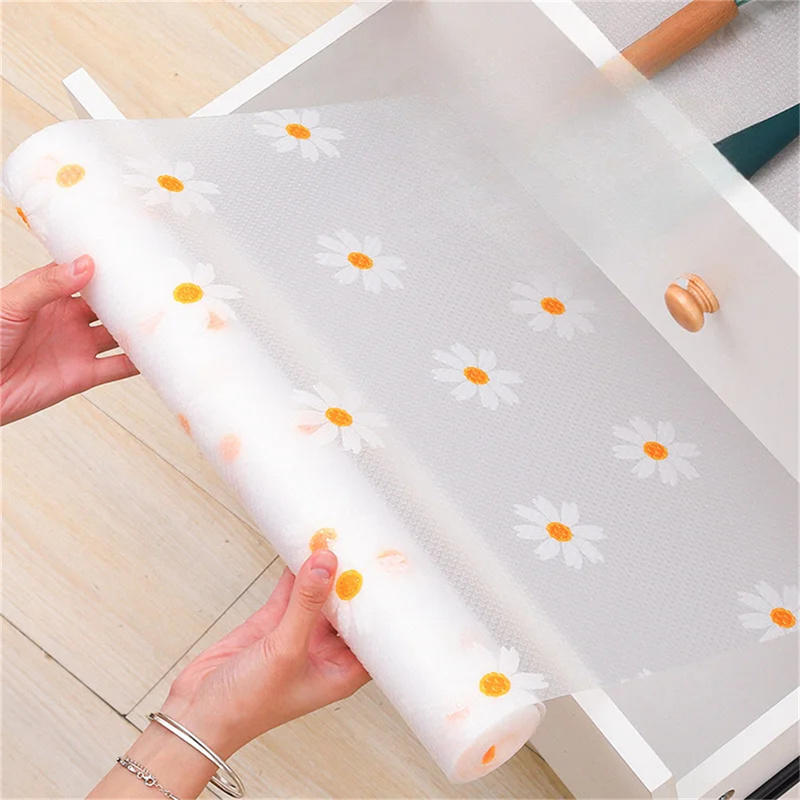 Kitchen Appliances Cabinet - 1 Roll Daisy Shelf Liner For