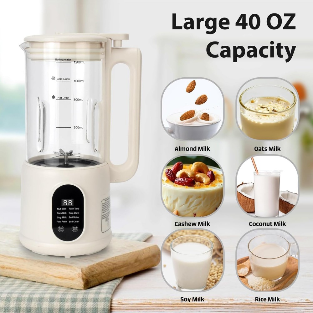 40 Oz Automatic Plant Milk Mak - Soy Milk Maker 评论和价格