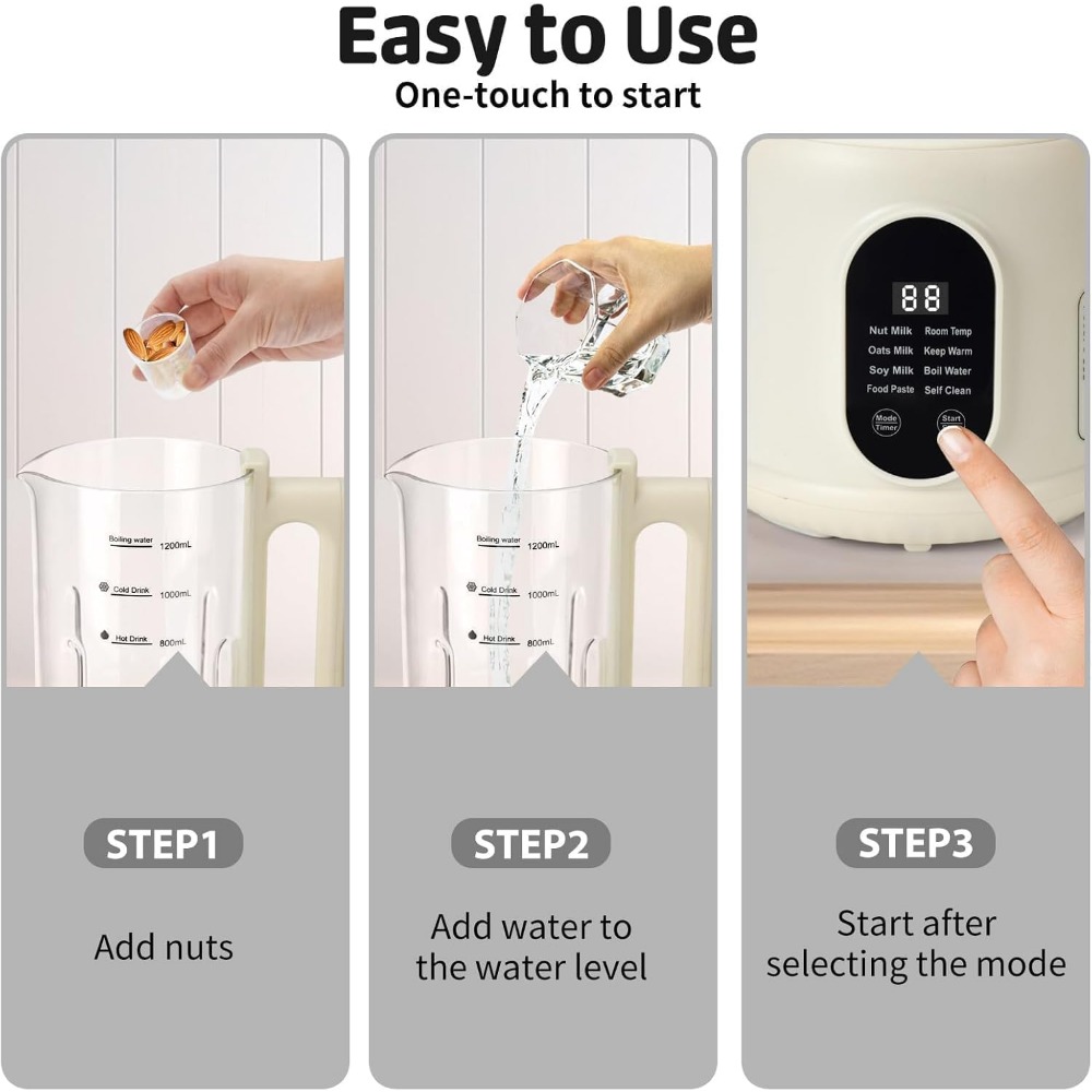40 Oz Automatic Plant Milk Mak - Soy Milk Maker 评论和价格