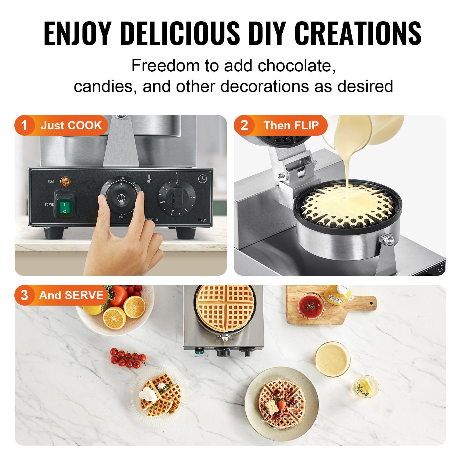Commercial Waffle Maker, 1230W - Waffle Iron Belgian 评论和价格