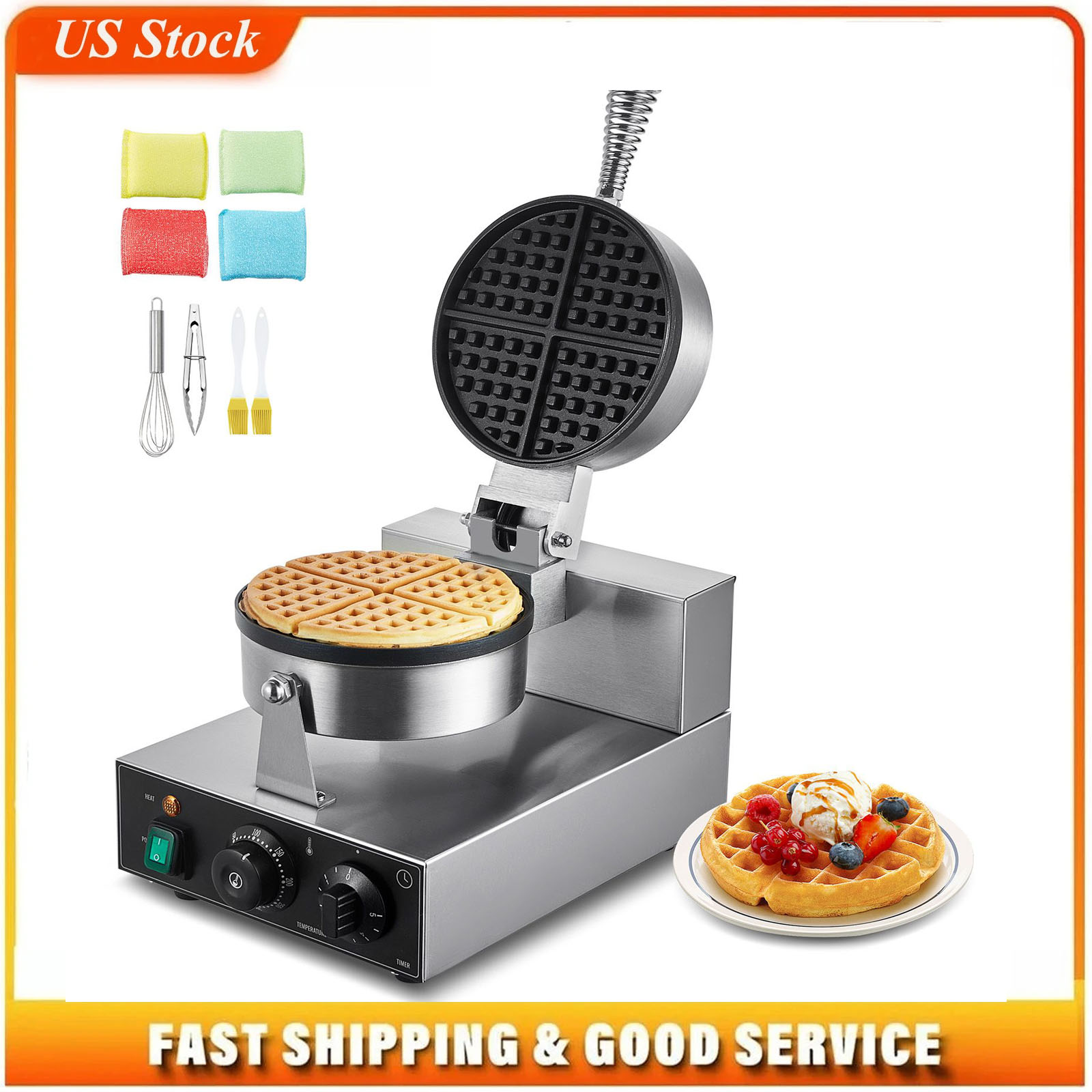Commercial Waffle Maker, 1230W - Waffle Iron Belgian 评论和价格