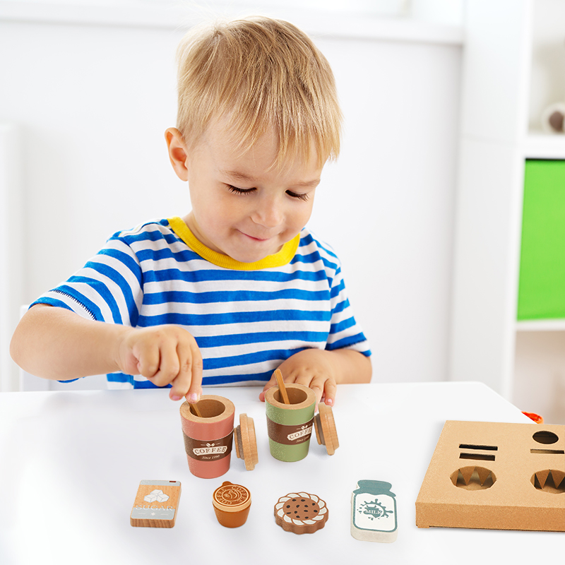 Kids Wooden Coffee Toy Set Tod - Kitchen Appliances For Kids 评论和价格